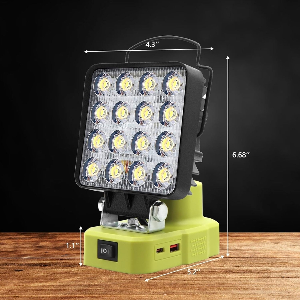 34W LED Work Light Compatible with Ryobi 18V Battery(Battery is not included )